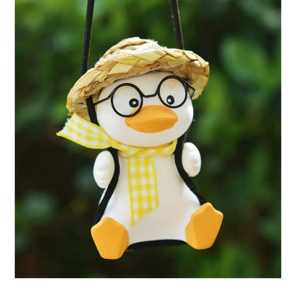 Swinging Duck Car Rear View Mirror Hanging Ornament,Cute Swing Duck Car Rear - Picture 1 of 10